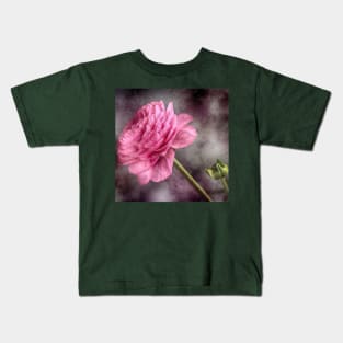 Pink Ranunculus Flower Kids T-Shirt
